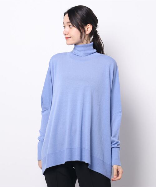 OUVRAGE CLASSE（ウヴラージュクラス）の「ワイドタートルプルオーバー（ニット/セーター・レディース・ブラック/サックスブルー/ライム/アイボリー・FREE）」の7枚目の写真