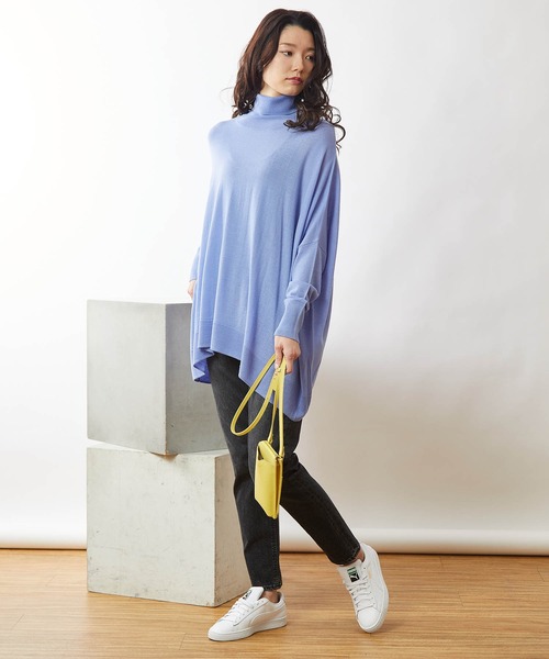 OUVRAGE CLASSE（ウヴラージュクラス）の「ワイドタートルプルオーバー（ニット/セーター・レディース・ブラック/サックスブルー/ライム/アイボリー・FREE）」の20枚目の写真