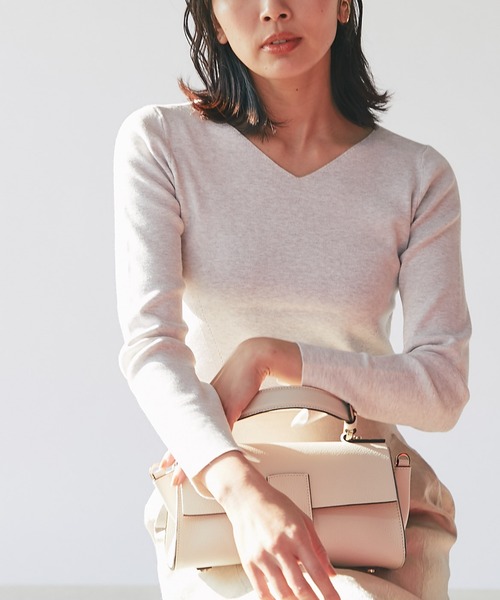 RIVE DROITE(リヴドロワ)の「総針2WAYニット(ニット/セーター・レディース・チャコールグレー/オフホワイト/バイオレット/レモンイエロー/ミント/ベージュ・FREE)」の3枚目の写真