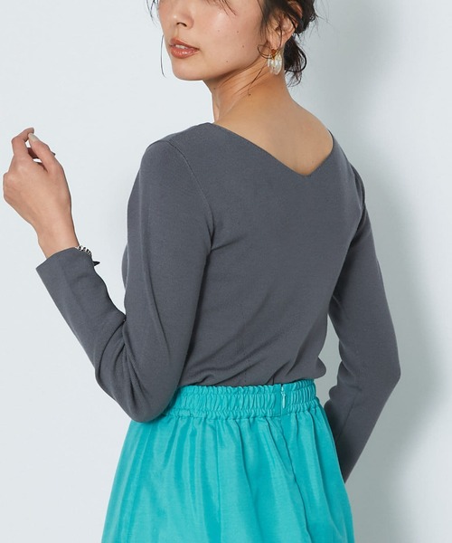 RIVE DROITE(リヴドロワ)の「総針2WAYニット(ニット/セーター・レディース・チャコールグレー/オフホワイト/バイオレット/レモンイエロー/ミント/ベージュ・FREE)」の1枚目の写真