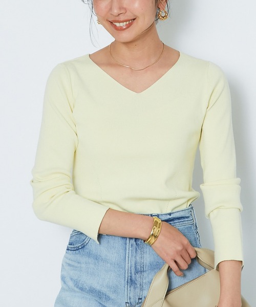 RIVE DROITE(リヴドロワ)の「総針2WAYニット(ニット/セーター・レディース・チャコールグレー/オフホワイト/バイオレット/レモンイエロー/ミント/ベージュ・FREE)」の6枚目の写真