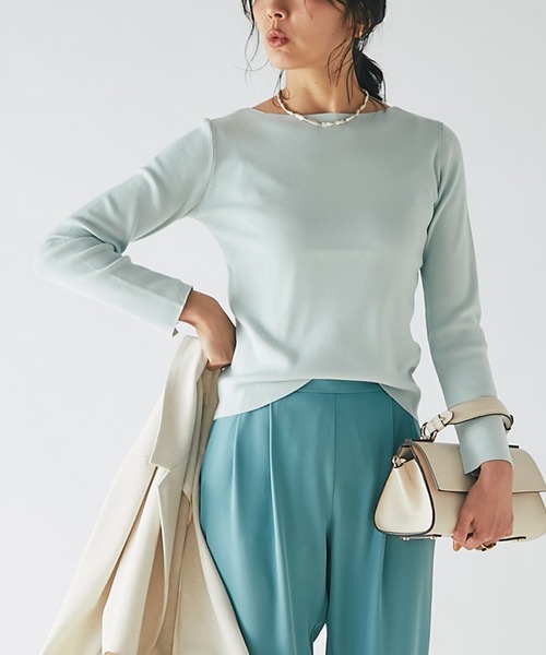 RIVE DROITE(リヴドロワ)の「総針2WAYニット(ニット/セーター・レディース・チャコールグレー/オフホワイト/バイオレット/レモンイエロー/ミント/ベージュ・FREE)」の4枚目の写真