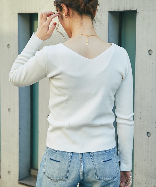 RIVE DROITE(リヴドロワ)の「総針2WAYニット(ニット/セーター・レディース・チャコールグレー/オフホワイト/バイオレット/レモンイエロー/ミント/ベージュ・FREE)」の16枚目の写真