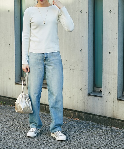 RIVE DROITE(リヴドロワ)の「総針2WAYニット(ニット/セーター・レディース・チャコールグレー/オフホワイト/バイオレット/レモンイエロー/ミント/ベージュ・FREE)」の15枚目の写真