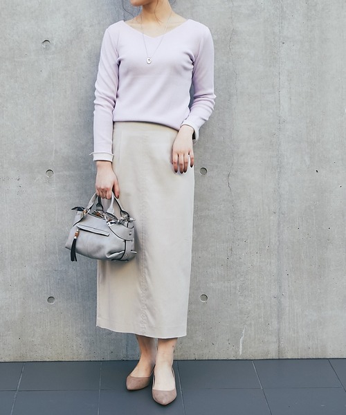 RIVE DROITE(リヴドロワ)の「総針2WAYニット(ニット/セーター・レディース・チャコールグレー/オフホワイト/バイオレット/レモンイエロー/ミント/ベージュ・FREE)」の11枚目の写真