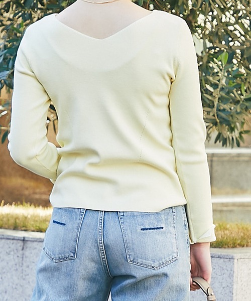 RIVE DROITE(リヴドロワ)の「総針2WAYニット(ニット/セーター・レディース・チャコールグレー/オフホワイト/バイオレット/レモンイエロー/ミント/ベージュ・FREE)」の20枚目の写真