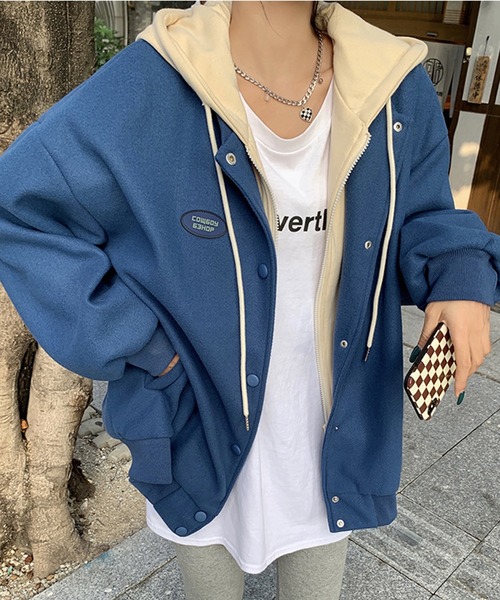 aimoha(アイモハ)の「重ね着風ゆったり中綿アウター (AW)(その他アウター・レディース・ブラック/ベージュ/ブルー・SMALL/MEDIUM/LARGE)」の19枚目の写真