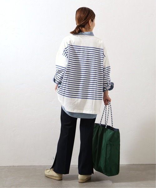 JOURNAL STANDARD（ジャーナルスタンダード）の「コットンボーダーワイドプルオーバー（Tシャツ/カットソー・レディース・ブラック/ネイビー/オレンジ/ブルー・FREE）」の21枚目の写真