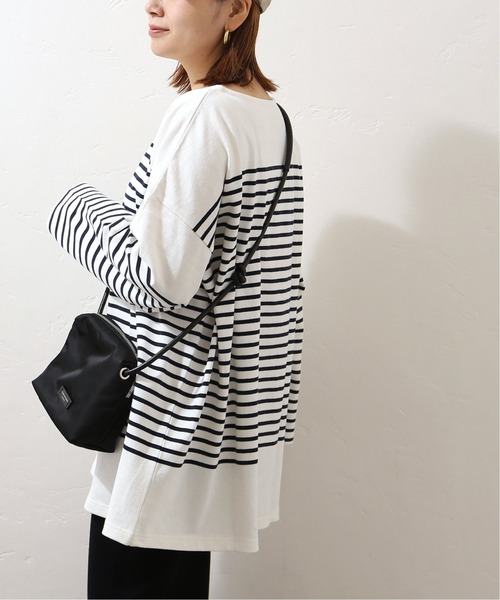 JOURNAL STANDARD（ジャーナルスタンダード）の「コットンボーダーワイドプルオーバー（Tシャツ/カットソー・レディース・ブラック/ネイビー/オレンジ/ブルー・FREE）」の19枚目の写真