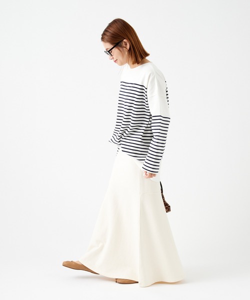 JOURNAL STANDARD（ジャーナルスタンダード）の「コットンボーダーワイドプルオーバー（Tシャツ/カットソー・レディース・ブラック/ネイビー/オレンジ/ブルー・FREE）」の10枚目の写真