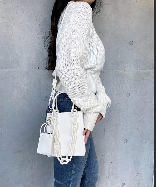 SPIRALGIRL（スパイラルガール）の「スクエアBAG（ショルダーバッグ・レディース・ホワイト/ブラック・FREE）」の3枚目の写真