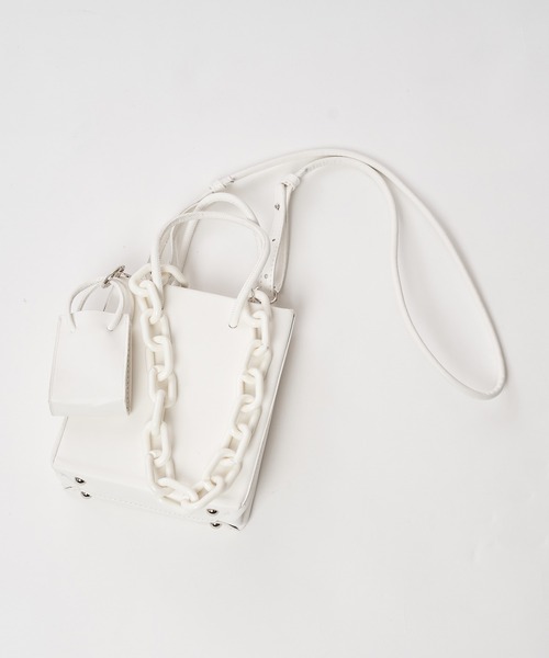 SPIRALGIRL（スパイラルガール）の「スクエアBAG（ショルダーバッグ・レディース・ホワイト/ブラック・FREE）」の17枚目の写真