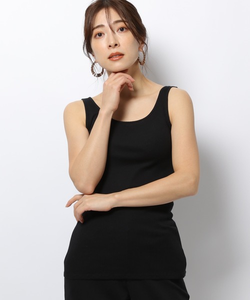 BARNYARDSTORM（バンヤードストーム）の「BARNYARDSTORM / シルク混リブタンク（タンクトップ・レディース・ホワイト/ブラック/ネイビー/カーキ・1/0）」の3枚目の写真