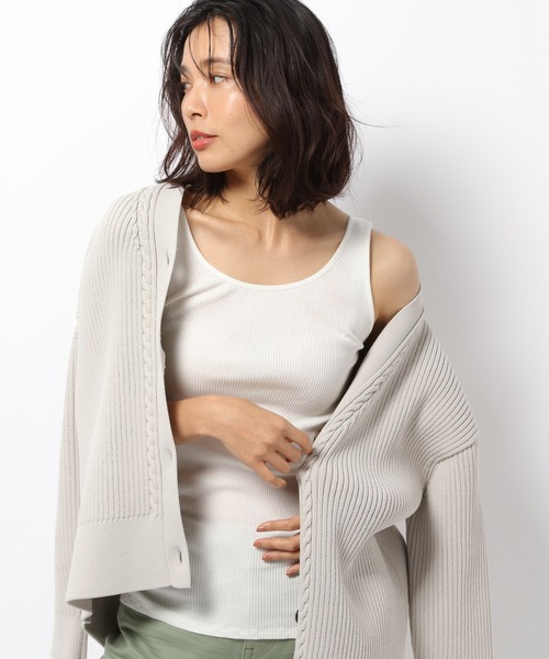 BARNYARDSTORM（バンヤードストーム）の「BARNYARDSTORM / シルク混リブタンク（タンクトップ・レディース・ホワイト/ブラック/ネイビー/カーキ・1/0）」の5枚目の写真