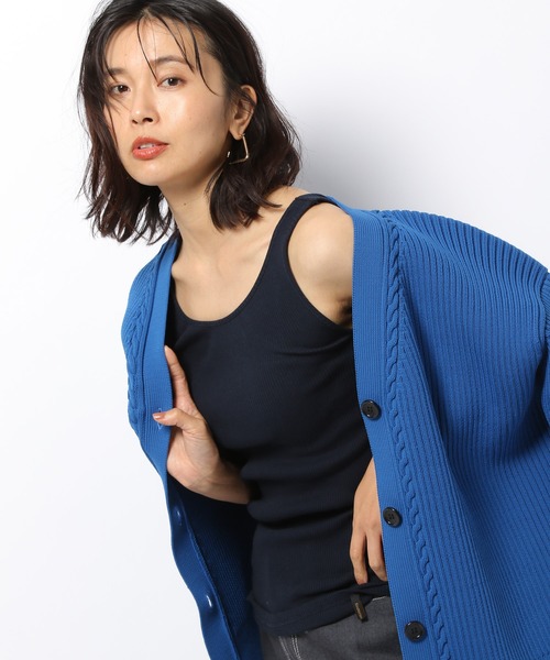 BARNYARDSTORM（バンヤードストーム）の「BARNYARDSTORM / シルク混リブタンク（タンクトップ・レディース・ホワイト/ブラック/ネイビー/カーキ・1/0）」の14枚目の写真