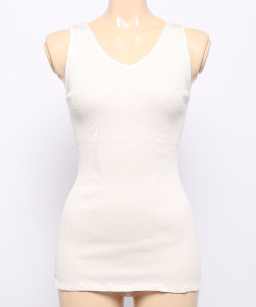 BARNYARDSTORM（バンヤードストーム）の「BARNYARDSTORM / シルク混リブタンク（タンクトップ・レディース・ホワイト/ブラック/ネイビー/カーキ・1/0）」の9枚目の写真