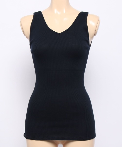 BARNYARDSTORM（バンヤードストーム）の「BARNYARDSTORM / シルク混リブタンク（タンクトップ・レディース・ホワイト/ブラック/ネイビー/カーキ・1/0）」の13枚目の写真