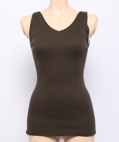 BARNYARDSTORM（バンヤードストーム）の「BARNYARDSTORM / シルク混リブタンク（タンクトップ・レディース・ホワイト/ブラック/ネイビー/カーキ・1/0）」の18枚目の写真