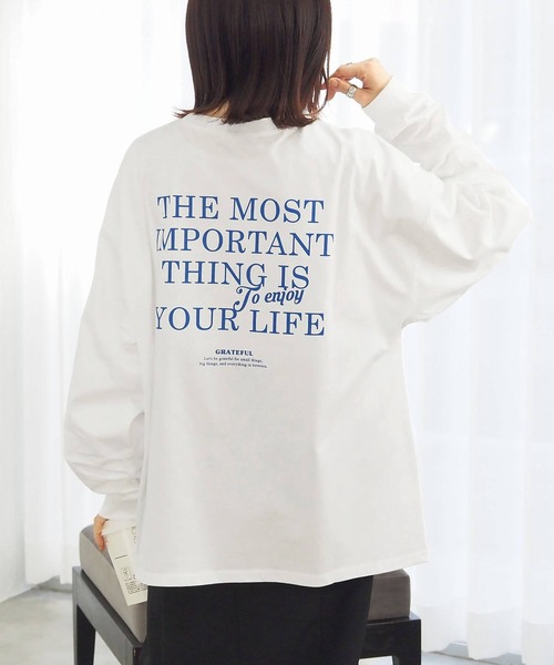 tiptop(ティップトップ)の「カラーロゴロンT(Tシャツ/カットソー・レディース・オフホワイト/ブルー/ラベンダー/ブラック系その他/ブルー系その他/ホワイト系その他・FREE)」の2枚目の写真