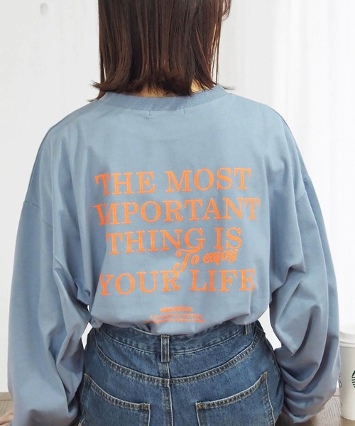 tiptop(ティップトップ)の「カラーロゴロンT(Tシャツ/カットソー・レディース・オフホワイト/ブルー/ラベンダー/ブラック系その他/ブルー系その他/ホワイト系その他・FREE)」の5枚目の写真