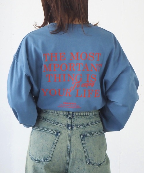 tiptop(ティップトップ)の「カラーロゴロンT(Tシャツ/カットソー・レディース・オフホワイト/ブルー/ラベンダー/ブラック系その他/ブルー系その他/ホワイト系その他・FREE)」の4枚目の写真