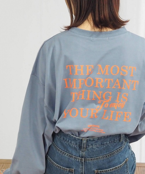 tiptop(ティップトップ)の「カラーロゴロンT(Tシャツ/カットソー・レディース・オフホワイト/ブルー/ラベンダー/ブラック系その他/ブルー系その他/ホワイト系その他・FREE)」の16枚目の写真