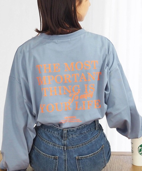 tiptop(ティップトップ)の「カラーロゴロンT(Tシャツ/カットソー・レディース・オフホワイト/ブルー/ラベンダー/ブラック系その他/ブルー系その他/ホワイト系その他・FREE)」の15枚目の写真