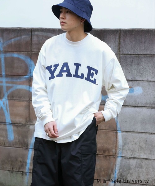 SENSE OF PLACE by URBAN RESEARCH(センスオブプレイスバイアーバンリサーチ)の「『ユニセックス』『別注』YALEカレッジロゴロングTシャツ A(Tシャツ/カットソー・メンズ・ライトブルー/ネイビー/ホワイト・MEDIUM/LARGE/X-LARGE)」の4枚目の写真