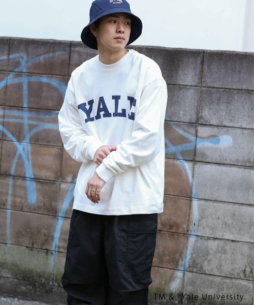 SENSE OF PLACE by URBAN RESEARCH(センスオブプレイスバイアーバンリサーチ)の「『ユニセックス』『別注』YALEカレッジロゴロングTシャツ A(Tシャツ/カットソー・メンズ・ライトブルー/ネイビー/ホワイト・MEDIUM/LARGE/X-LARGE)」の7枚目の写真