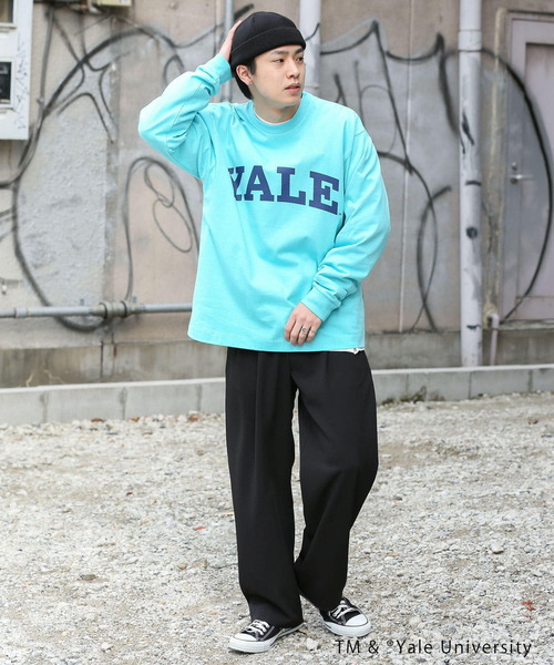 SENSE OF PLACE by URBAN RESEARCH(センスオブプレイスバイアーバンリサーチ)の「『ユニセックス』『別注』YALEカレッジロゴロングTシャツ A(Tシャツ/カットソー・メンズ・ライトブルー/ネイビー/ホワイト・MEDIUM/LARGE/X-LARGE)」の18枚目の写真