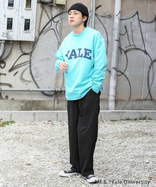 SENSE OF PLACE by URBAN RESEARCH(センスオブプレイスバイアーバンリサーチ)の「『ユニセックス』『別注』YALEカレッジロゴロングTシャツ A(Tシャツ/カットソー・メンズ・ライトブルー/ネイビー/ホワイト・MEDIUM/LARGE/X-LARGE)」の20枚目の写真