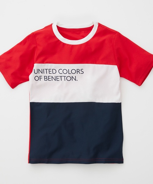 BENETTON (UNITED COLORS OF BENETTON)（ベネトンユナイテッドカラーズオブベネトン）の「【BENETTON / ベネトン】キッズカラーブロックTシャツ（Tシャツ/カットソー・キッズ・ネイビー/レッド/サックスブルー/ピンク・130/140/150/160/170）」の4枚目の写真