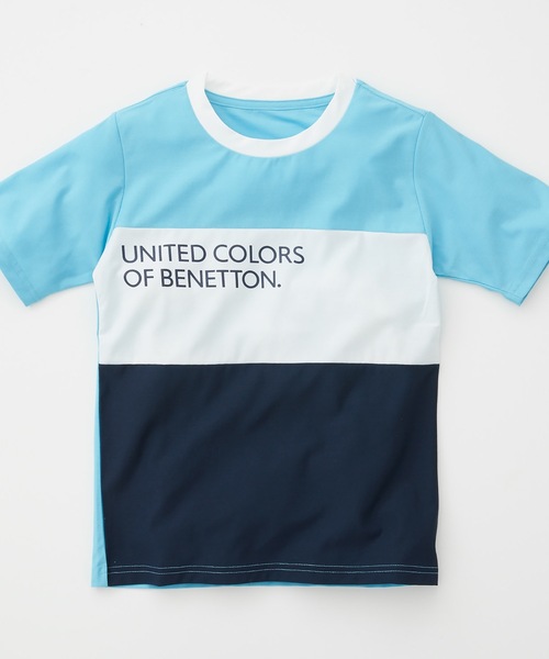 BENETTON (UNITED COLORS OF BENETTON)（ベネトンユナイテッドカラーズオブベネトン）の「【BENETTON / ベネトン】キッズカラーブロックTシャツ（Tシャツ/カットソー・キッズ・ネイビー/レッド/サックスブルー/ピンク・130/140/150/160/170）」の2枚目の写真