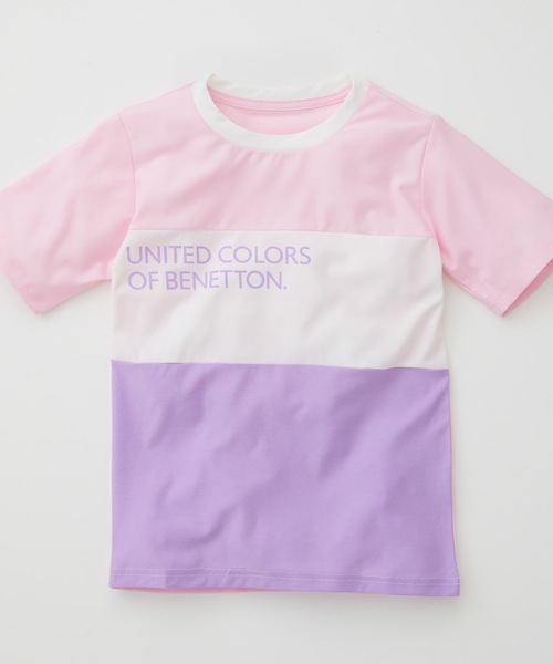 BENETTON (UNITED COLORS OF BENETTON)（ベネトンユナイテッドカラーズオブベネトン）の「【BENETTON / ベネトン】キッズカラーブロックTシャツ（Tシャツ/カットソー・キッズ・ネイビー/レッド/サックスブルー/ピンク・130/140/150/160/170）」の3枚目の写真
