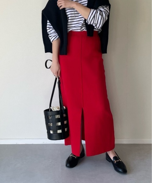 y/m by misato（イムバイミサト）の「総針タイトスカート（スカート・レディース・ブラック/グリーン/レッド・FREE）」の3枚目の写真