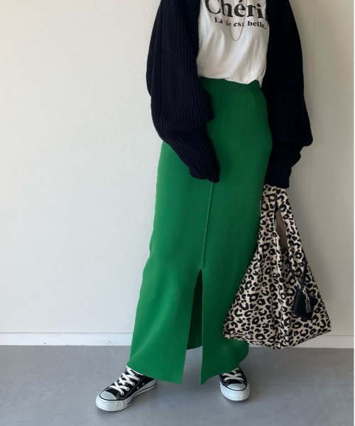 y/m by misato（イムバイミサト）の「総針タイトスカート（スカート・レディース・ブラック/グリーン/レッド・FREE）」の14枚目の写真