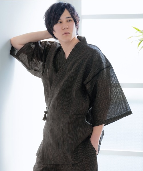 メンズ 綿麻甚平 S/M/L/LL/3L/4L（浴衣）｜KIMONOMACHI（キモノマチ