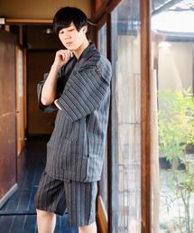 kimonomachi | メンズ 綿麻甚平 S/M/L/LL/3L/4L 父の日ギフト お祭り 花火大会 父の日 プレゼント ギフト 甚兵衛(浴衣)