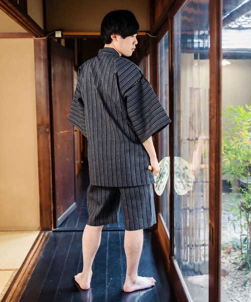 メンズ 綿麻甚平 S/M/L/LL/3L/4L（浴衣）｜KIMONOMACHI（キモノマチ）
