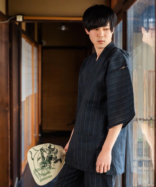 メンズ 綿麻甚平 S/M/L/LL/3L/4L（浴衣）｜KIMONOMACHI（キモノマチ）