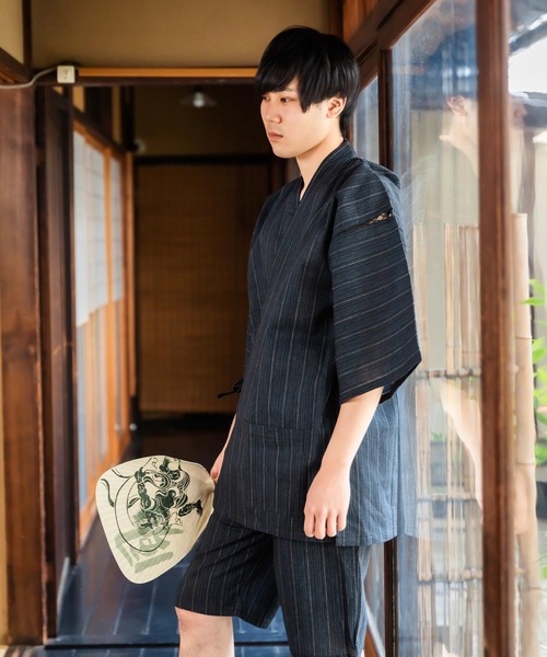 メンズ 綿麻甚平 S/M/L/LL/3L/4L（浴衣）｜KIMONOMACHI（キモノマチ）
