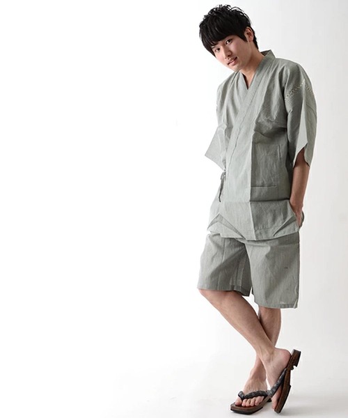 メンズ 綿麻甚平 S/M/L/LL/3L/4L（浴衣）｜KIMONOMACHI（キモノマチ）