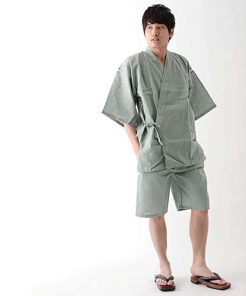 メンズ 綿麻甚平 S/M/L/LL/3L/4L（浴衣）｜KIMONOMACHI（キモノマチ）