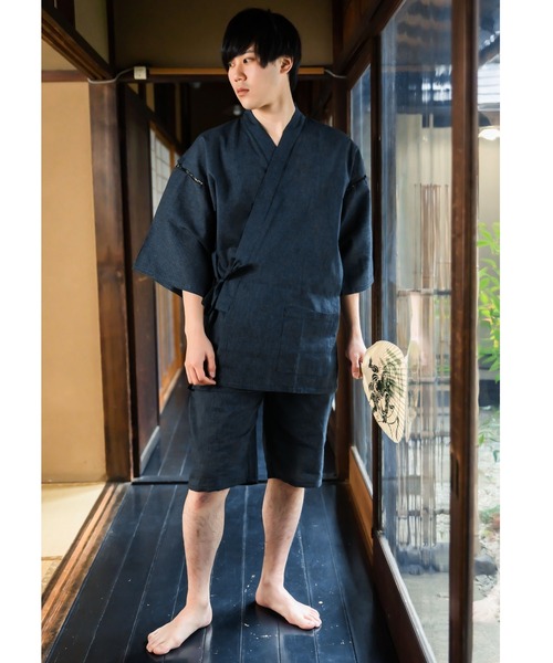 メンズ 綿麻甚平 S/M/L/LL/3L/4L（浴衣）｜KIMONOMACHI（キモノマチ）