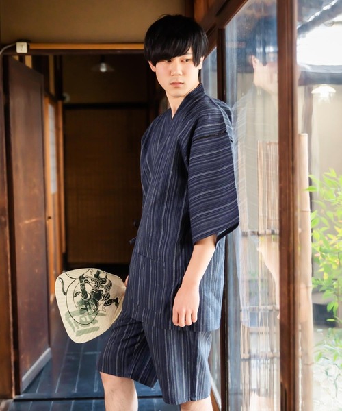 メンズ 綿麻甚平 S/M/L/LL/3L/4L（浴衣）｜KIMONOMACHI（キモノマチ）