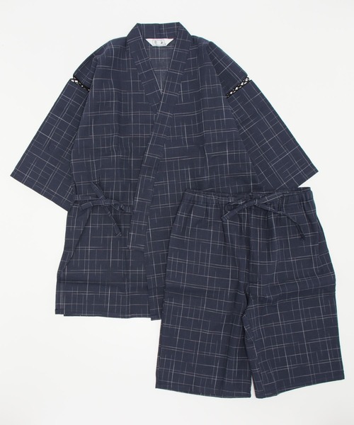 メンズ 綿麻甚平 S/M/L/LL/3L/4L（浴衣）｜KIMONOMACHI（キモノマチ）