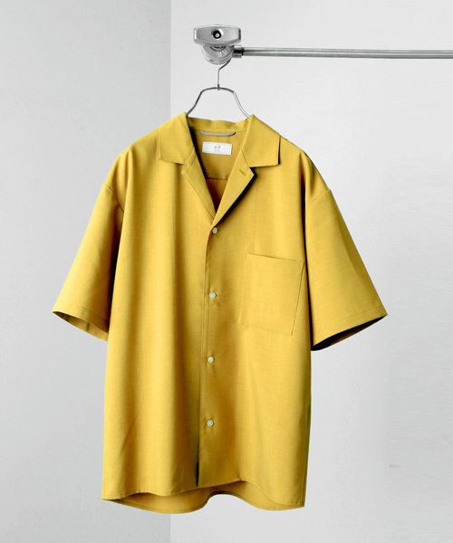 417 EDIFICE(フォーワンセブンエディフィス)の「【Reflax / リフラクス】オープンカラーシャツ(シャツ/ブラウス・メンズ・グレー/グレー系その他/ベージュ/グリーン/ネイビー/イエロー・SMALL/MEDIUM/LARGE/X-LARGE)」の6枚目の写真