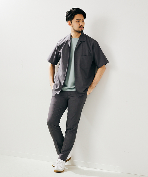 417 EDIFICE(フォーワンセブンエディフィス)の「【Reflax / リフラクス】オープンカラーシャツ(シャツ/ブラウス・メンズ・グレー/グレー系その他/ベージュ/グリーン/ネイビー/イエロー・SMALL/MEDIUM/LARGE/X-LARGE)」の8枚目の写真