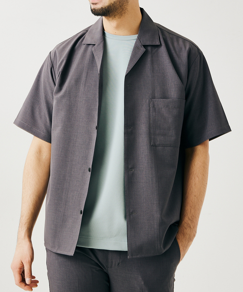 417 EDIFICE(フォーワンセブンエディフィス)の「【Reflax / リフラクス】オープンカラーシャツ(シャツ/ブラウス・メンズ・グレー/グレー系その他/ベージュ/グリーン/ネイビー/イエロー・SMALL/MEDIUM/LARGE/X-LARGE)」の11枚目の写真