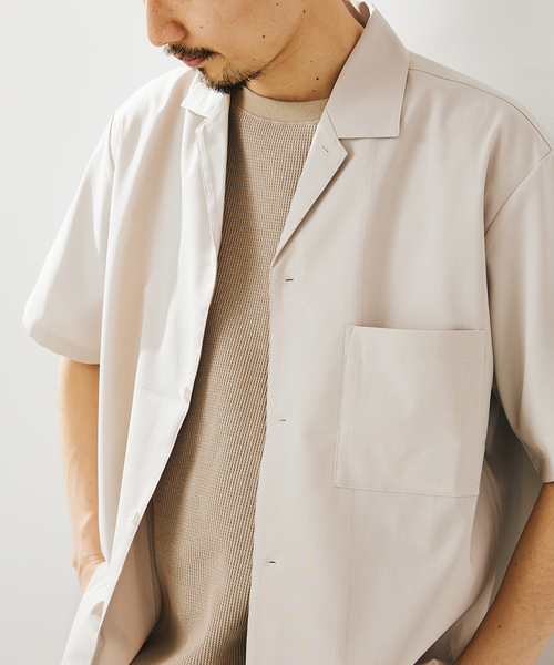 417 EDIFICE(フォーワンセブンエディフィス)の「【Reflax / リフラクス】オープンカラーシャツ(シャツ/ブラウス・メンズ・グレー/グレー系その他/ベージュ/グリーン/ネイビー/イエロー・SMALL/MEDIUM/LARGE/X-LARGE)」の13枚目の写真